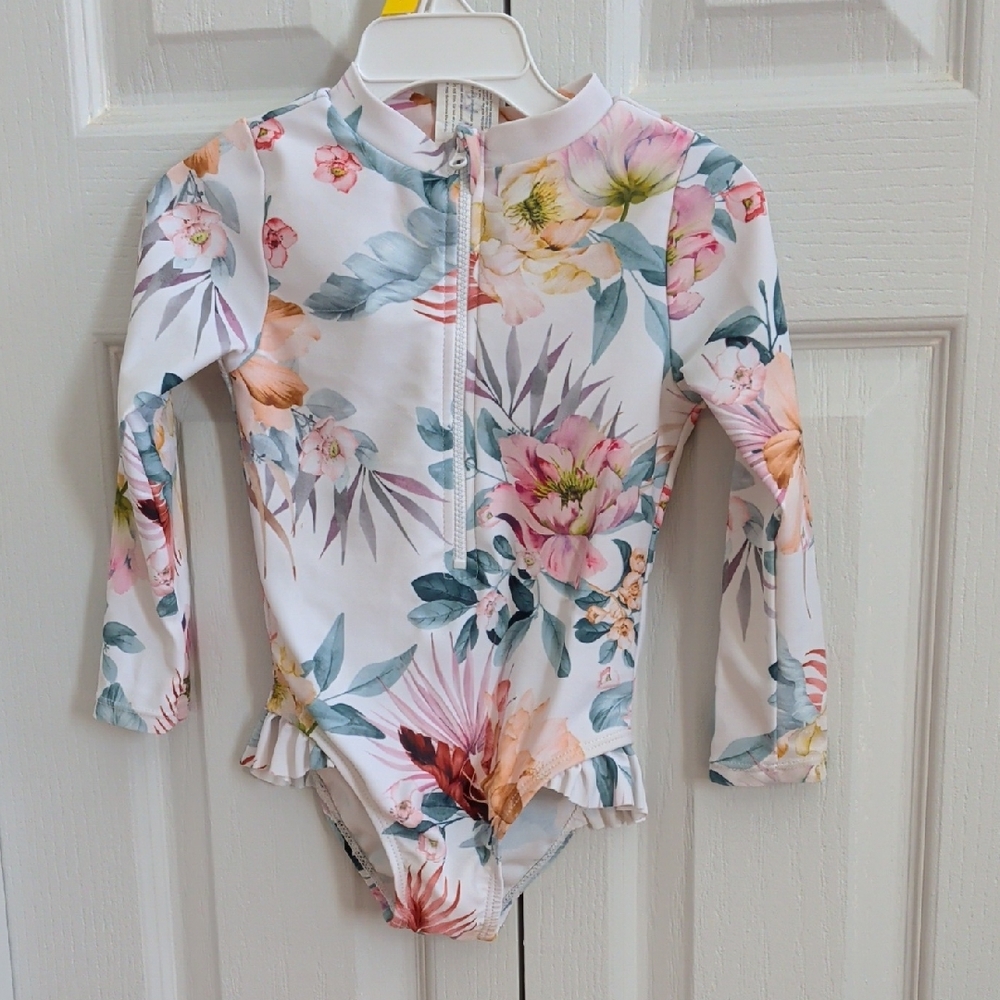 4/25$ 🪷 Floral Long Sleeve Kids Swimwear